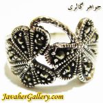 انگشتر نقره مارکازیت طرح برگ