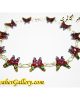 دستبند نقره پروانه ای با نگینهای رنگی