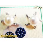 گوشواره نقره ستاره ای مروارید نگین دار